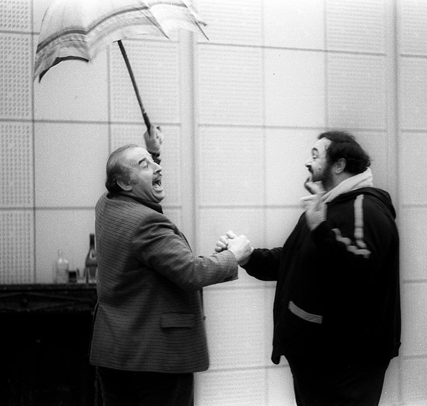 Szigeti Tamás: Sólyom Nagy Sándor és Luciano Pavarotti, 1986